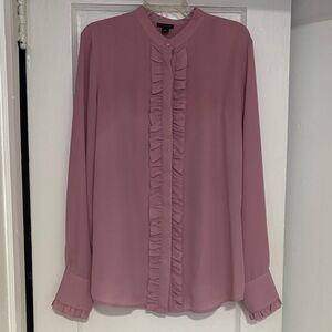 Ann Taylor Mauve Ruffle Blouse